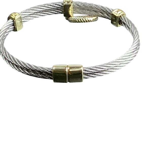 Stainless Steel Magnetic Breast Cancer Awareness Ribbon Charm Bracelet - 8” - Picture 7 of 8